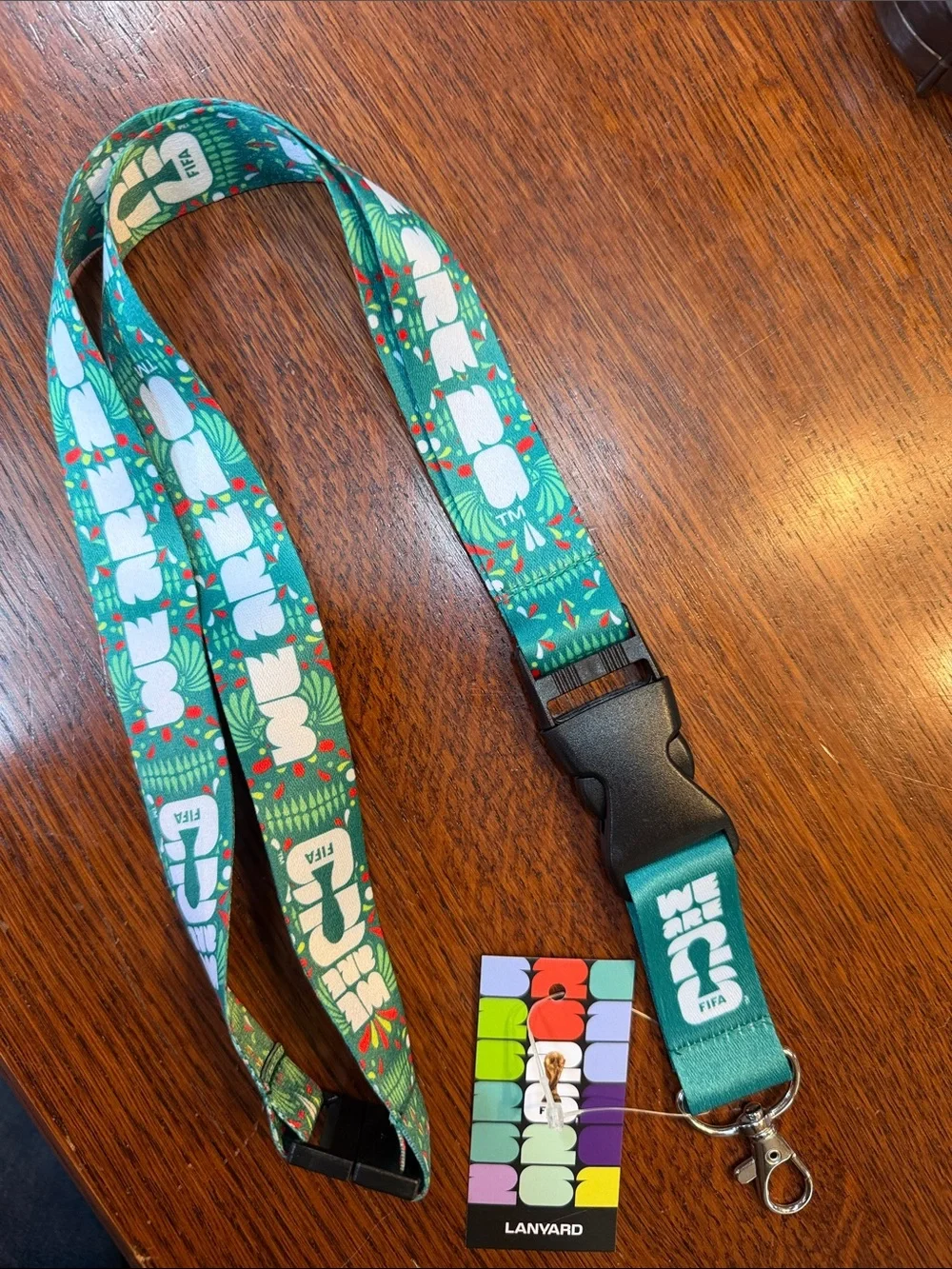 FIFA World Cup 2026 Mexico Green Patterned Lanyard with Clip